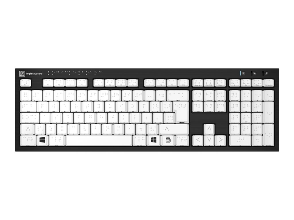 An image of Logickeyboard Slim Line European English - braille keyboard