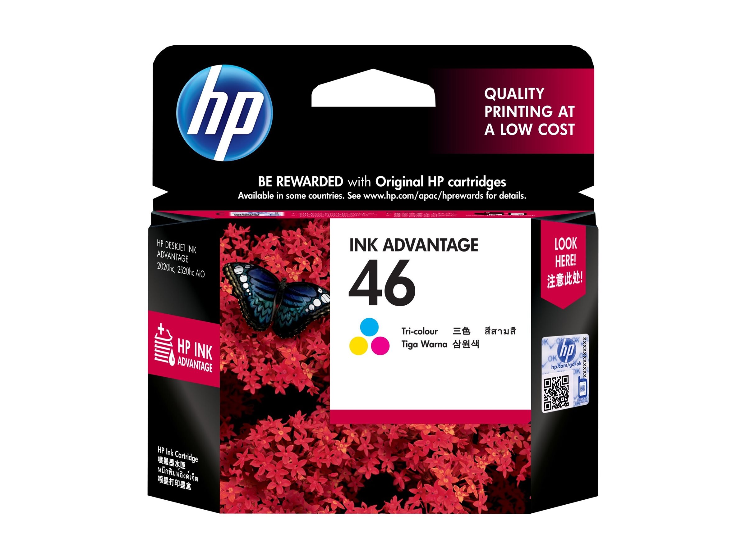 HP 46 - Color (cian con base de tinte, magenta con base de tinte, amarillo con base de tinte) - original - Ink Advantage - cartucho de tinta - para Deskjet Ink Advantage Ultra 2529, Ink Advantage Ultra 4729