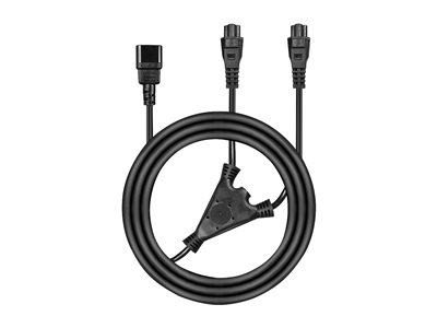 4002888303705 - Strom Y-Kabel [1x Kaltgeräte-Stecker C14 - 2x Kleeblatt-Buchse C5] 250 m Schwarz - Lindy