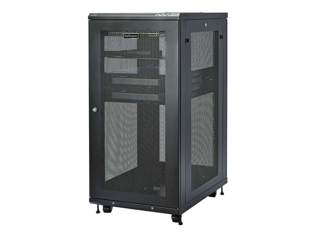 StarTech.com 24U Server Rack Cabinet, 4-Post Adjustable Depth (2" to 30") Network Equipment Rack Enclosure w/Casters/Cable Management/Shelf/Locking Dell PowerEdge, HP ProLiant ThinkServer