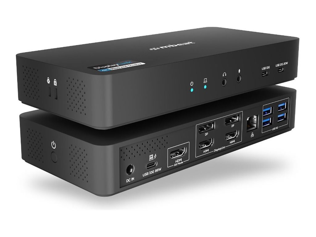 mbeat docking station USB-C 3 x HDMI 2 x DP Product shot Multi-angle 78800