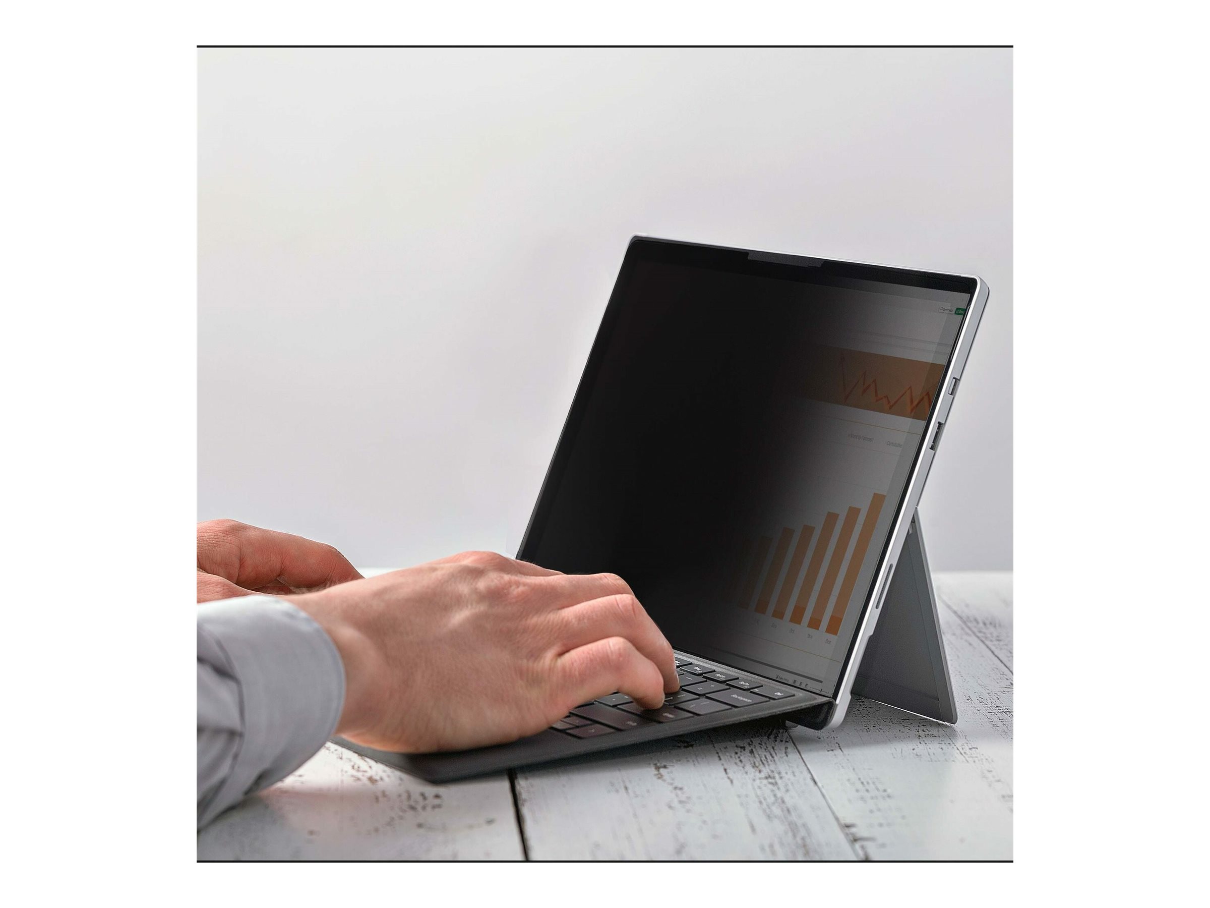 Startech 4-Way 12.4in Surface Laptop Go 1/2/3 Privacy Screen Filter Portrait/Landscape Product shot Front 79950