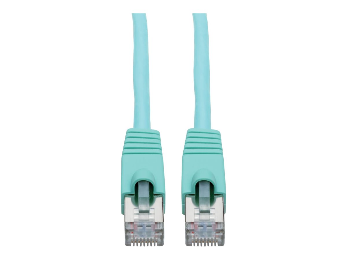 Tripp Lite Cat6a 10G-Certified Snagless Shielded STP Network Patch Cable (RJ45 M/M), PoE, Aqua, 7 ft.