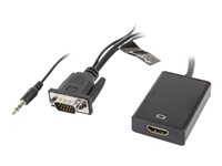 Lanberg Video/audiokabelpakke HDMI/VGA/audio/USB Sort