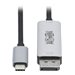 Tripp Lite USB C to DisplayPort Adapter Cable (M/M), 8K UHD, DisplayPort 1.4, Black/Silver, 3 ft.