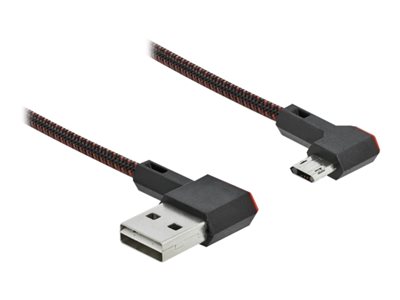 DELOCK USB-A 2.0 Steck.<Micro-B USB Steck.gewinkelt 0,2m SW - 85269