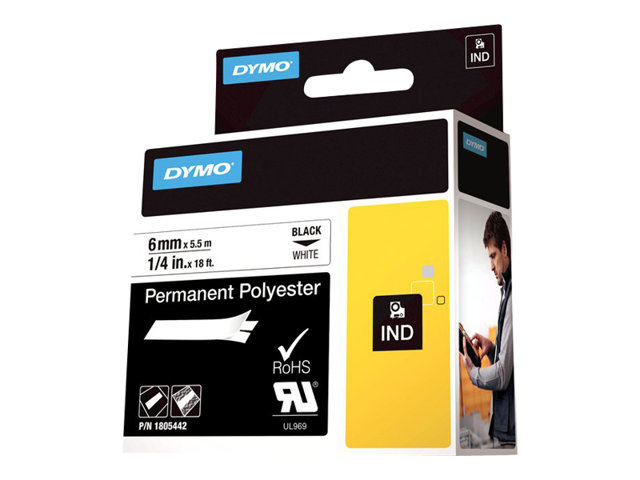 Dymo Rhino Permanent Polyester Tape 1 Cassettes Roll 06 Cm X 55 M