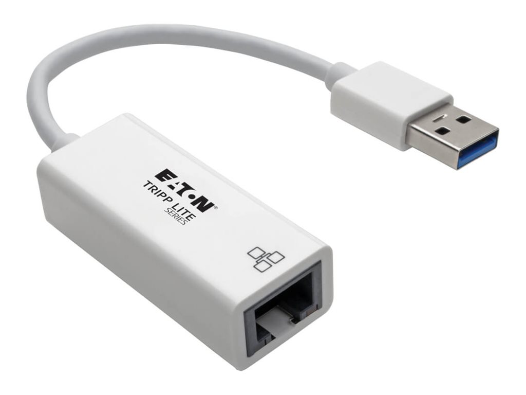 Tripp Lite USB 3.0 SuperSpeed to Gigabit Ethernet NIC Network Adapter RJ45 10/100/1000 White