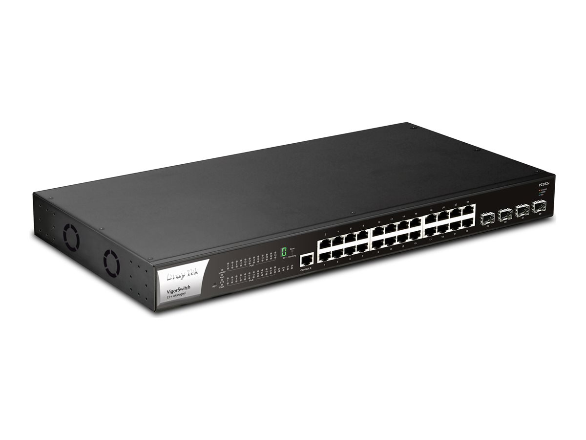 An image of Draytek VigorSwitch P2282X - switch - 24 ports - Managed - rack-mountable