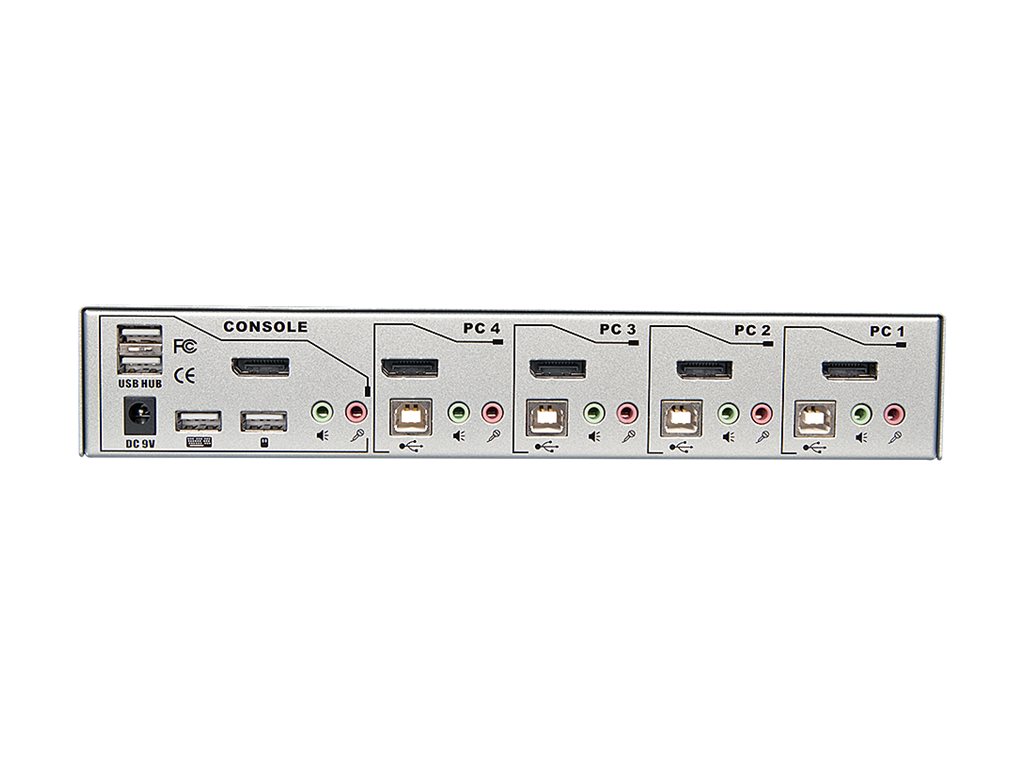 Switch KVM DisplayPort 1.2, USB 2.0 & audio, 4 ports