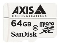 AXIS Surveillance Flash memory card (microSDXC to SD adapter included) 64 GB Class 10 