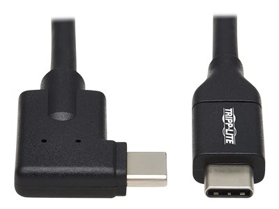 Tripp Lite USB C Cable (M/M) - USB 3.2 Gen 2, Thunderbolt 3, 100W PD Charging, Right-Angle Plug, Black, 1 m (3.3 ft.) - USB-C cable - 24 pin USB-C to 24 pin - 3.3 ft