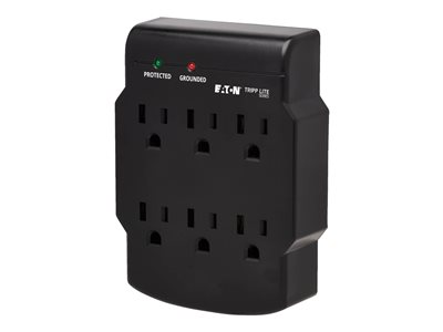 Tripp Lite Surge Protector Wallmount Direct Plug In 120V 6 Outlet 750 Joules Black