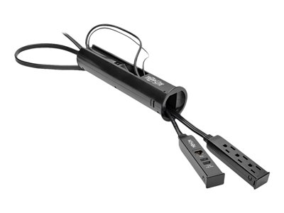 Tripp Lite 3-Outlet Desktop-Grommet Surge Protector, 10 ft. Cord, 900 Joules, 2 USB Charging Ports, RJ45, Black Housing