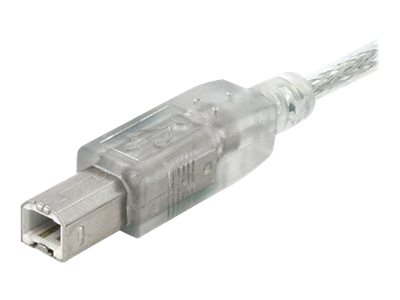 StarTech.com 6 ft Clear A to B USB 2.0 Cable - M/M - USB cable - USB (M) to USB Type B (M) - 6 ft - transparent - USBFAB6T