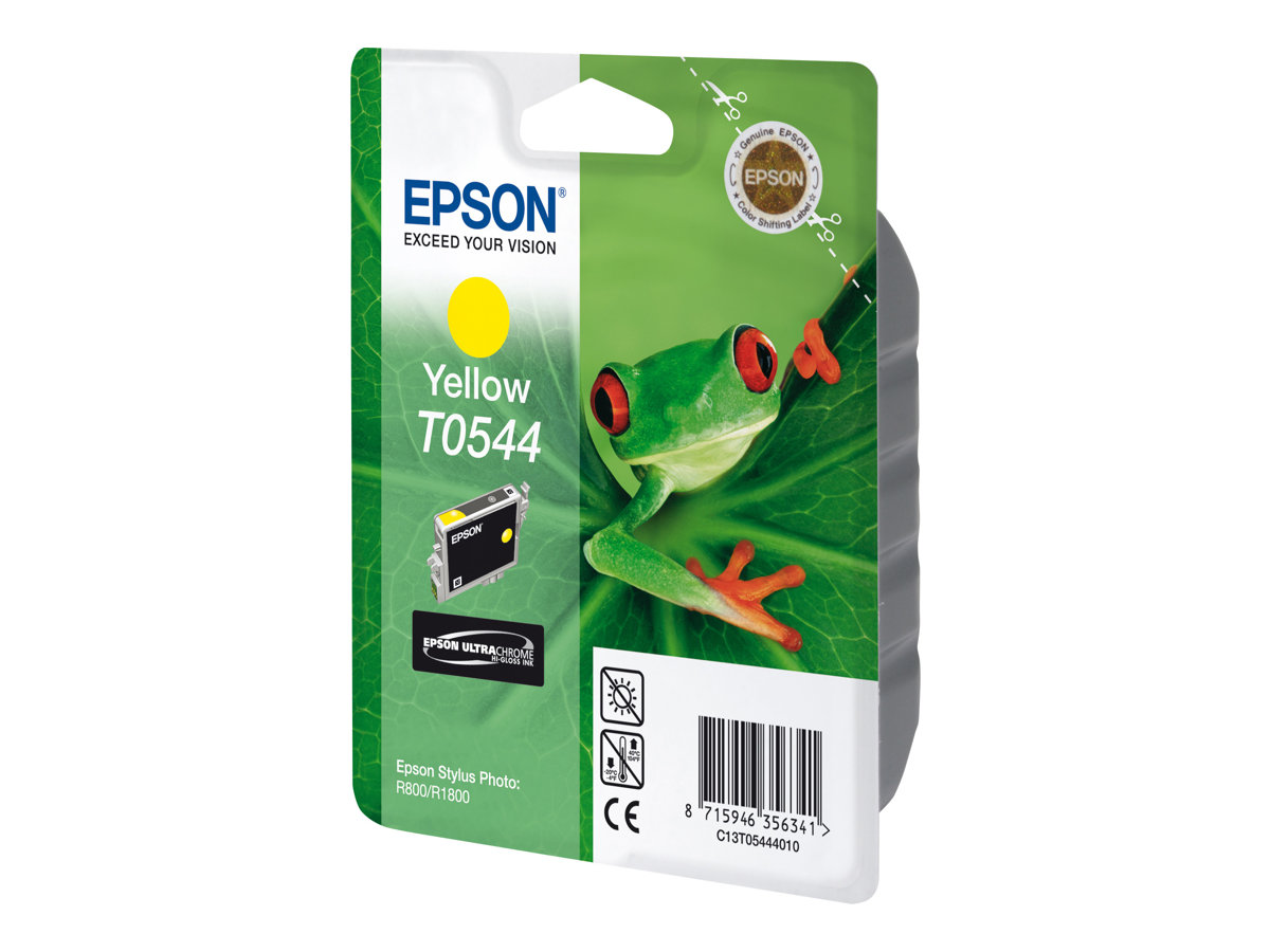 Epson T0544 yellow original ink Package view Front 79825