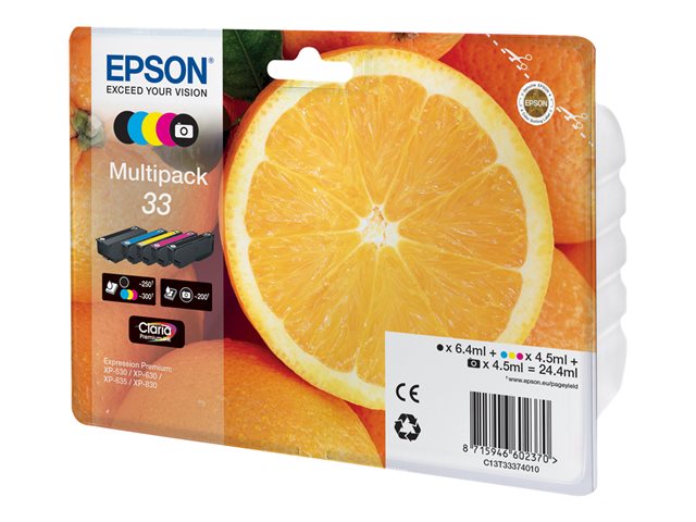 Epson 33 Multipack - 5-pack - black, yellow, cyan, magenta, photo black - original - ink cartridge