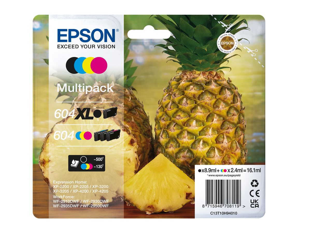 Epson 604XL Multipack - 4-balení - kapacita XL (černá) + Standardní - černá, azurová, purpurová, žlutá - originální - inkoustová cartridge – foto 2
