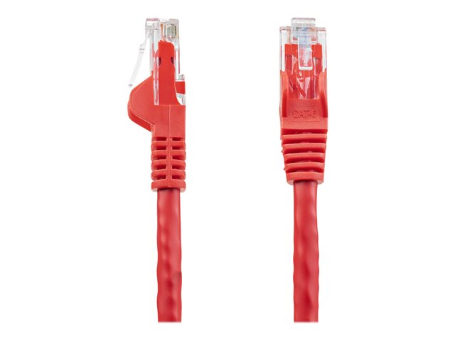 Image of StarTech.com 100ft CAT6 Ethernet Cable, 10 Gigabit Snagless RJ45 650MHz 100W PoE Patch Cord, CAT 6 10GbE UTP Network Cable w/Strain Relief, Red, Fluke Tested/Wiring is UL Certified/TIA - Category 6 - 24AWG (N6PATCH100RD) - patch cable - 30.5 m - red