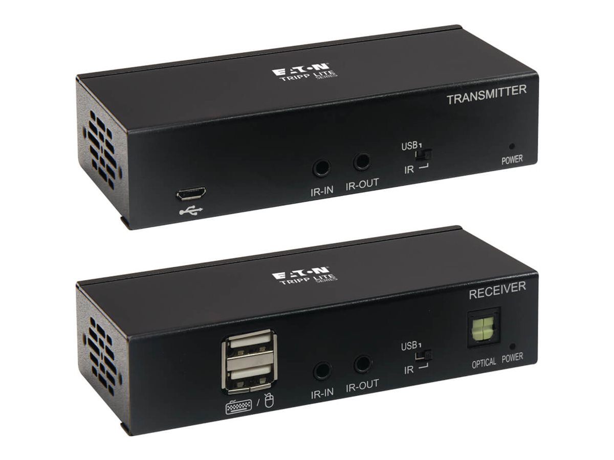 Eaton Tripp Lite Series DisplayPort over Cat6 KVM Extender Kit, Transmitter and Receiver, USB, 4K 30Hz, DP1.2a, PoC, HDCP 2.2, 230 ft., TAA