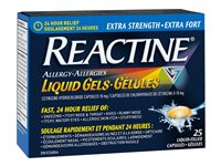 Reactine Allergy Extra Strength Cetirizine Hydrochloride Liquid Gel Capsules - 10mg - 25's
