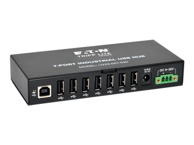 Tripp Lite 7-Port Rugged Industrial USB 2.0 Hi-Speed Hub w 15KV ESD Immunity Metal Mountable