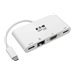 Eaton Tripp Lite Series USB C Docking Station Adapter Converter Thunderbolt 3 Compatible 4K HDMI VGA Gbe USB-A Hub White
