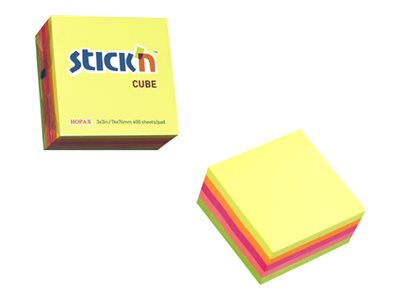 Stickn Regular Note Cube 76 X 76 Mm 400 Sheets 4 X 100