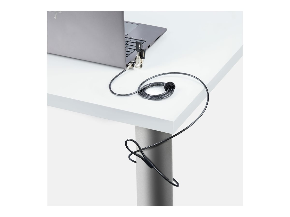 StarTech.com 3-in-1 Laptop Lock Compatible w/Noble Wedge/Nano/K-Slot - bezpečnostní kabelový zámek - kompatibilní s TAA – foto 10