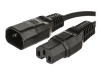MicroConnect Strøm IEC 60320 C14 Strøm IEC 60320 C15 Sort 1m Forlængerkabel til strøm