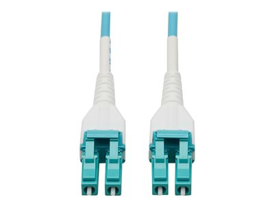 Eaton Tripp Lite Series 100G Duplex Multimode 50/125 OM4 Armored Fiber Optic Cable (LC/LC Duplex M/M), LSZH, Aqua, 100 m (328 ft.)