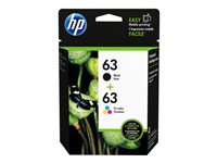 HP 63 2-pack black, color (cyan, magenta, yellow) original ink cartridge 