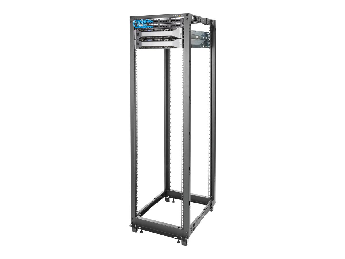 StarTech.com 42U 19" Open Frame Server Rack, 4 Post Adjustable Depth 23-41" Mobile, Free Standing Rolling Network/Computer Equipment Data Rack, Dell PowerEdge, HP ProLiant ThinkServer - Adjustable Server Rack (4POSTRACK42) - rozvaděč stojanový - 42U – foto 9