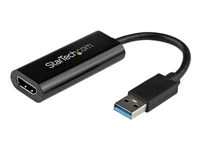 StarTech.com USB 3.0 to HDMI Adapter, 1080p (1920x1200), Slim/Compact USB to HDMI Display Adapter Converter for Monitor, USB Type-A External Video & Graphics Card, Black, Windows Only - USB to HDMI Adapter (USB32HDES)