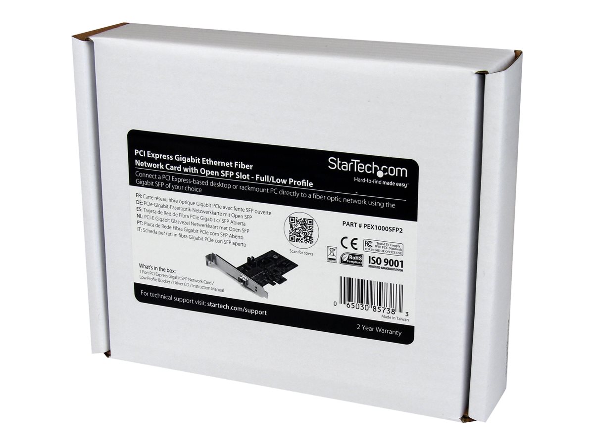 StarTech.com PCI Express Gigabit Ethernet Fiber Network Card w/ Open SFP - PCIe GbE SFP Network Card Adapter NIC - Fiber Optic SFP Adapter (PEX1000SFP2) - síťový adaptér - PCIe – foto 4