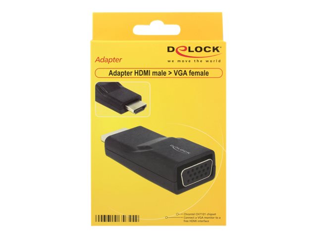 Delock Adapter HDMI male > VGA female bl – foto 2