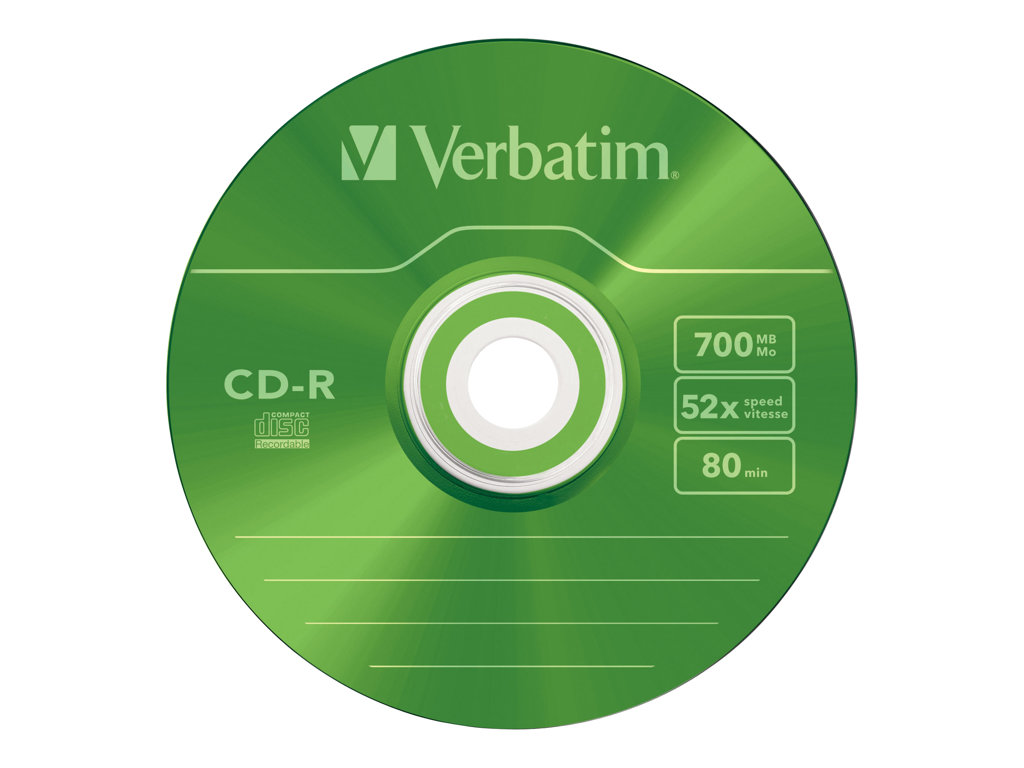 Verbatim AZO Colours - 10 x CD-R - 700 MB (80 Min) 52x - Blau, Magenta, gr?n, orange, violett - Slim Jewel Case