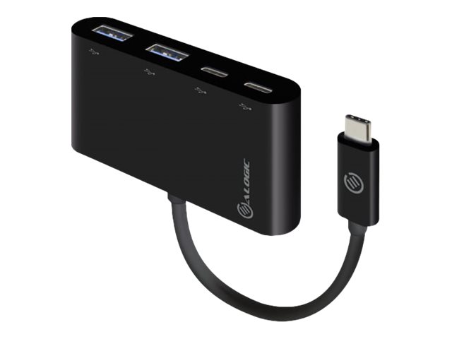 Alogic USB-C SuperSpeed Combo Hub with 2 Port USB-C & 2 Port USB-A hub 4 Product shot Right-angle 79400
