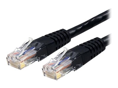 StarTech.com 100ft CAT6 Ethernet Cable, 10 Gigabit Molded RJ45 650MHz 100W PoE Patch Cord, CAT 6 10GbE UTP Network Cable with Strain Relief, Black, Fluke Tested/Wiring is UL Certified/TIA - Category 6 - 24AWG (C6PATCH100BK)