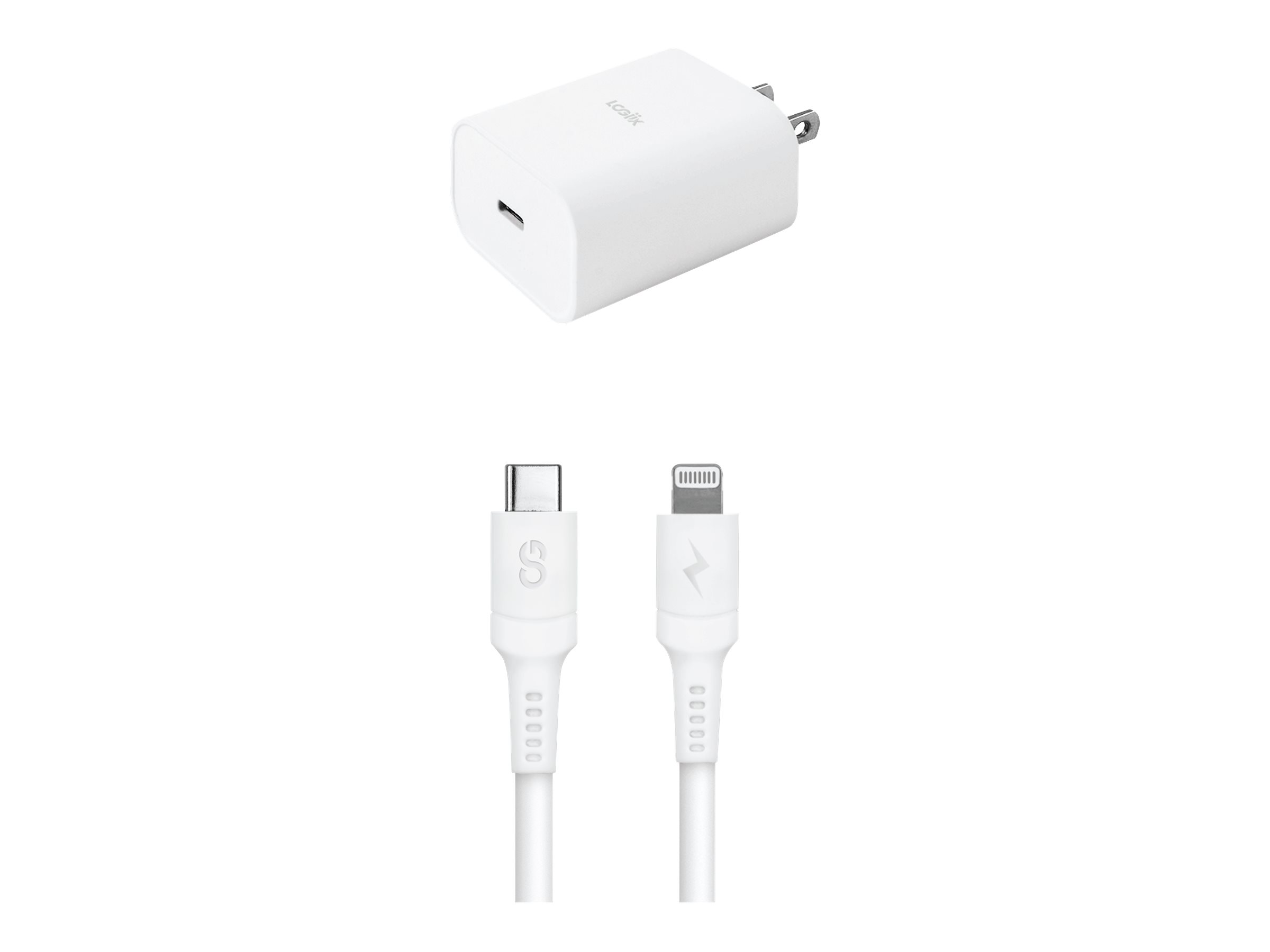 LOGiiX Essential Charging Kit 20W USB-C Power Adapter with Lightning Cable  - White - LGX-13535