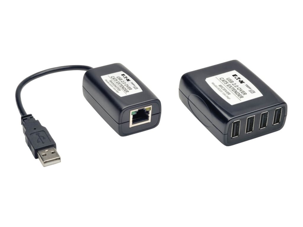 Tripp Lite 4-Port USB 2.0 Over Cat5 Cat6 Video Extender Hub Kit Transmitter & Receiver 164'