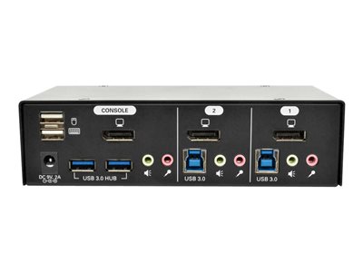 Tripp Lite 2-Port DisplayPort KVM Switch w/Audio, Cables and USB 3.0 SuperSpeed Hub