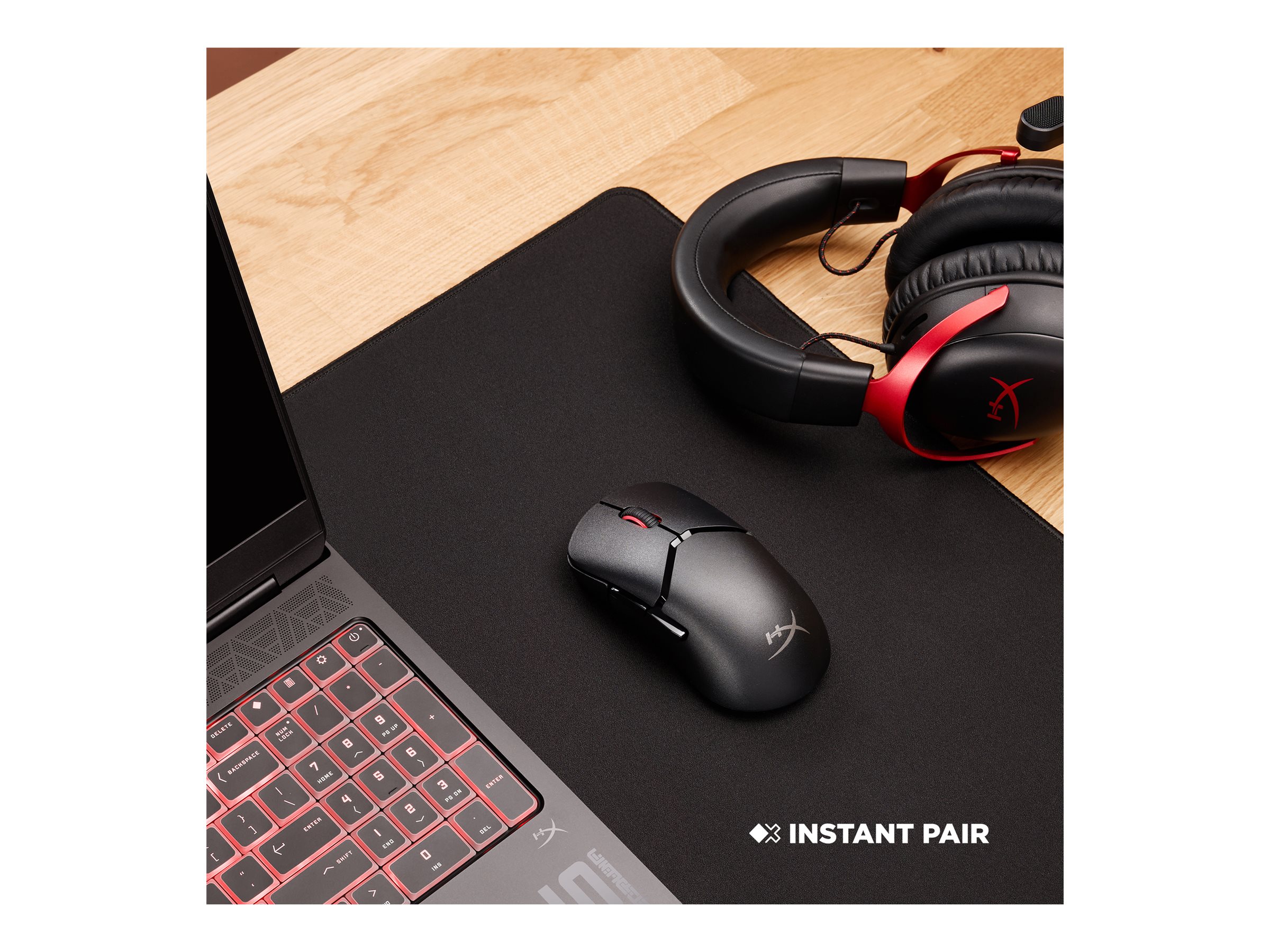 HyperX Pulsefire Saga Pro mouse 2.4 GHz Bluetooth 5.0 USB Product shot Inside 75650