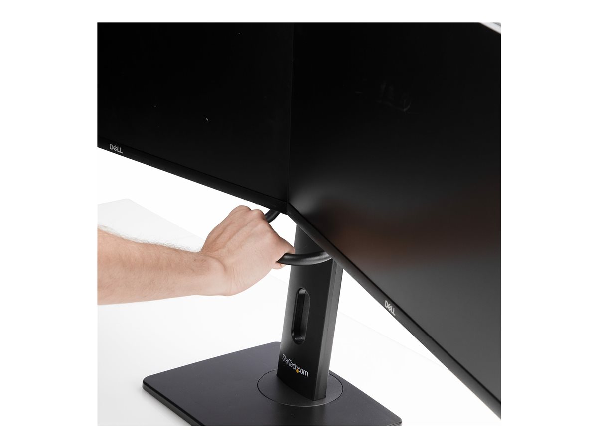 StarTech.com Crossbar Dual Monitor Desk Stand, Double 27inch Screens/VESA stojan - pro 2 monitory - černá – foto 12