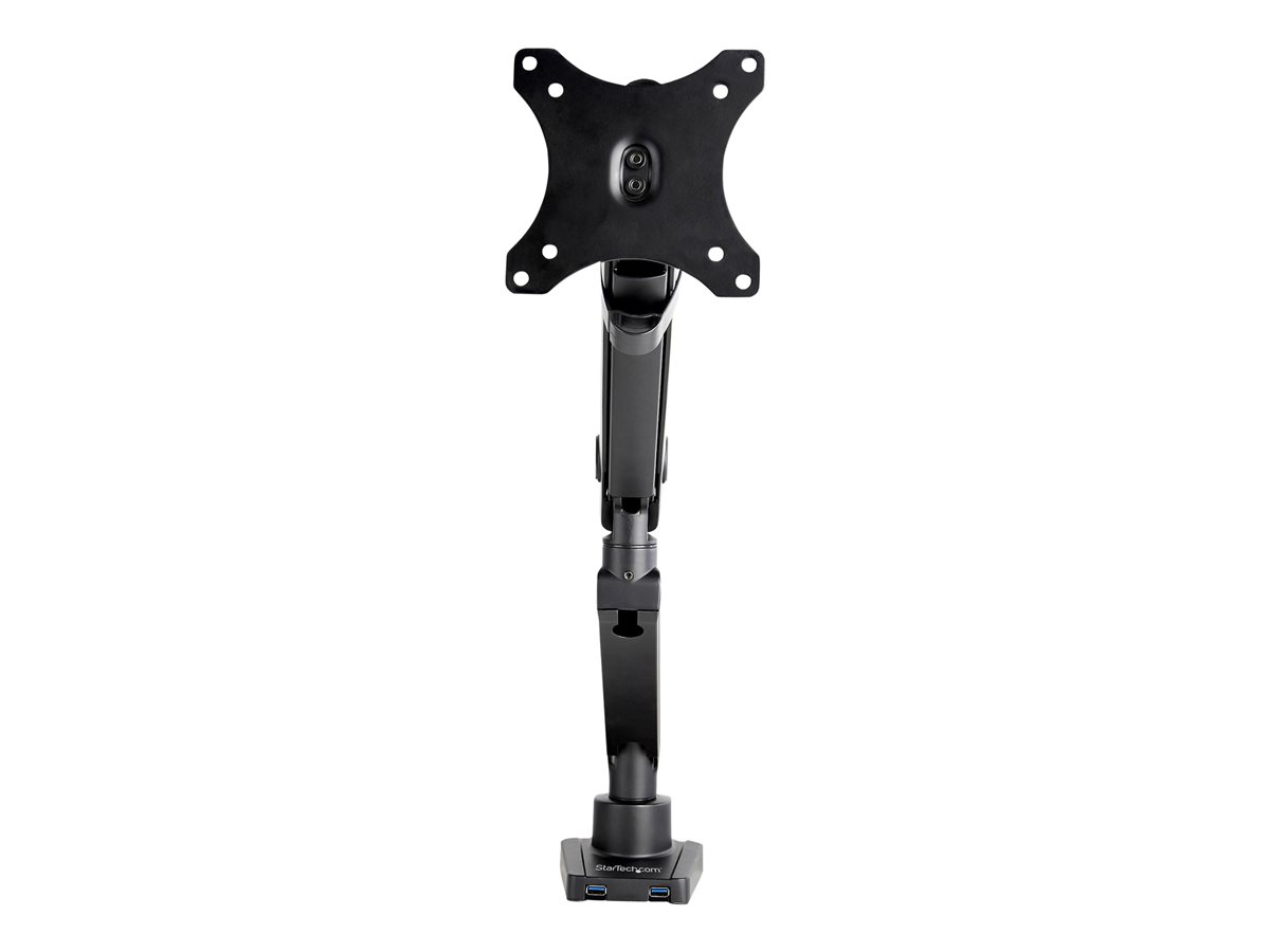 StarTech.com Desk Mount Monitor Arm with 2x USB 3.0 ports, Slim Full Motion Adjustable Single Monitor VESA Mount up to 17.6lbs (8kg) Display, Ergonomic Articulating Arm, Desk Clamp/Grommet - One-touch Adjustment (ARMSLIM2USB3) montážní sada - Slim Full-motion - pro LCD displej/zahnutý LCD displej - černá – foto 3