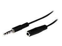 StarTech.com 1m Slim 3.5mm Stereo Extension Audio Cable - M/F - Mini stereo Extension - 3.5mm Extension - heaDPhone Ext cord (MU1MMFS) Forlængerkabel til audio Sort 1m