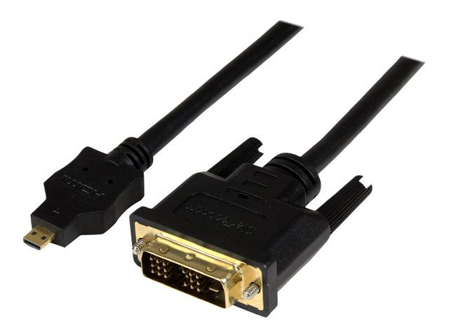 Image of StarTech.com 1m Micro HDMI to DVI-D Cable - M/M - Video cable - HDMI / DVI - DVI-D (M) to micro HDMI (M) - 3.3 ft - shielded - black - HDDDVIMM1M - adapter cable - HDMI / DVI - 1 m