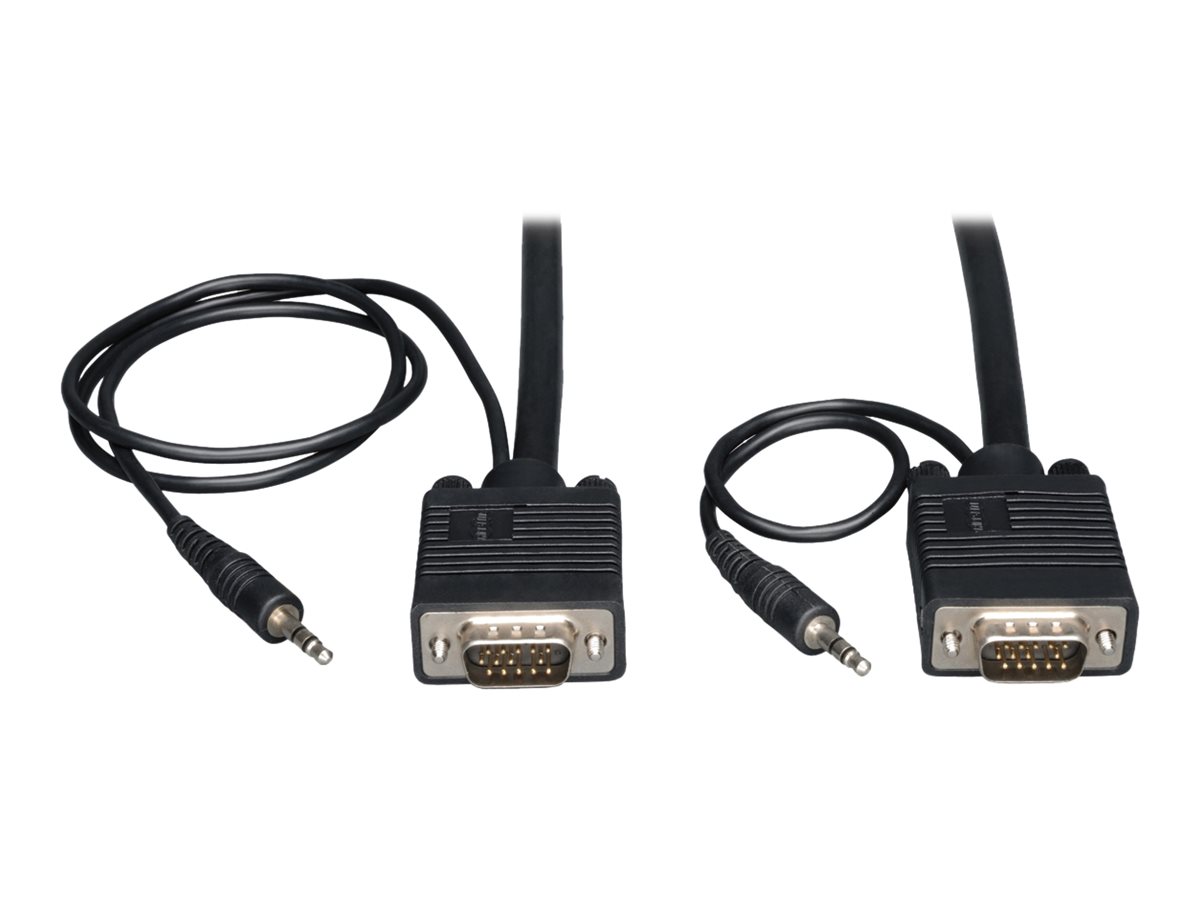Tripp Lite 25ft SVGA / VGA Coax Monitor Cable with Audio and RGB High Resolution HD15 3.5mm M/M 25'