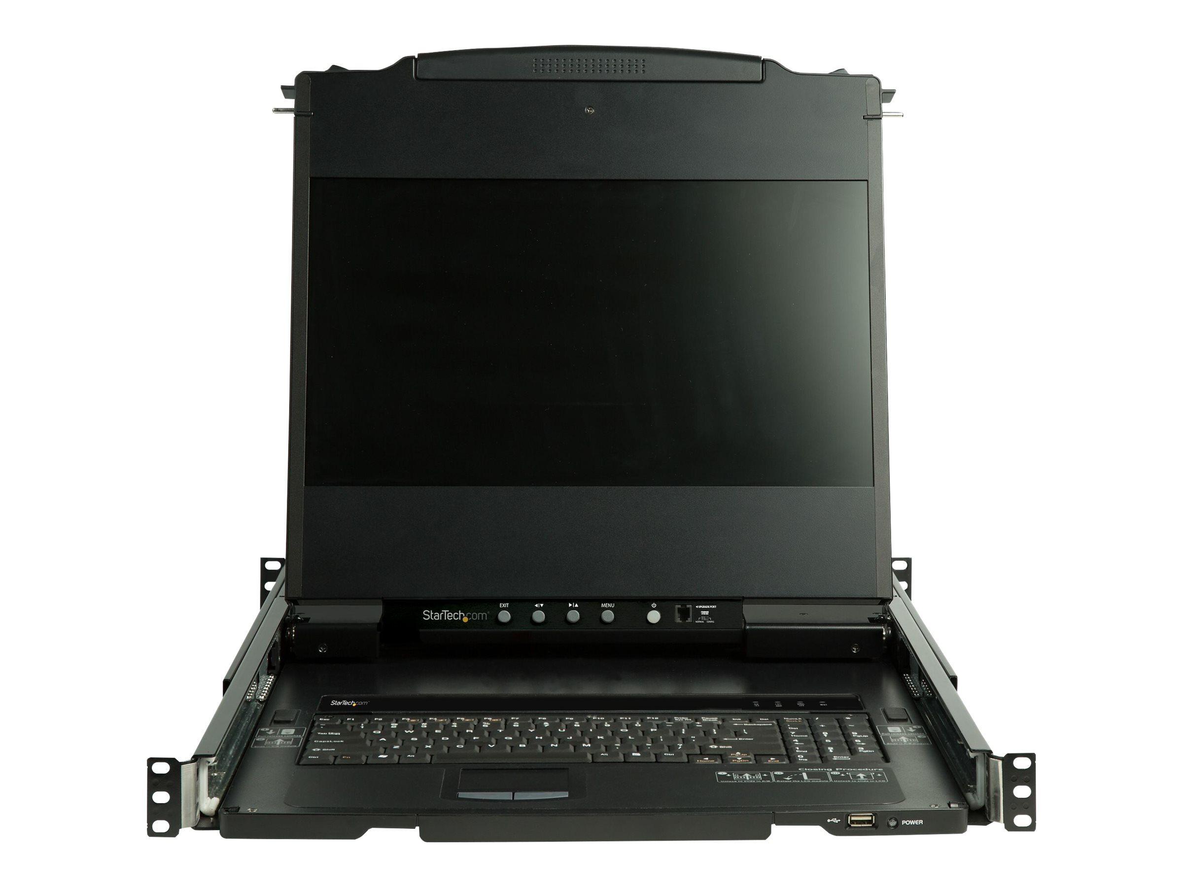 8 Port Rackmount KVM Console w/ 6ft Cables - Integrated KVM Switch w/ 19  LCD Monitor - Fully Featured 1U LCD KVM Drawer- OSD KVM - Durable 50,000