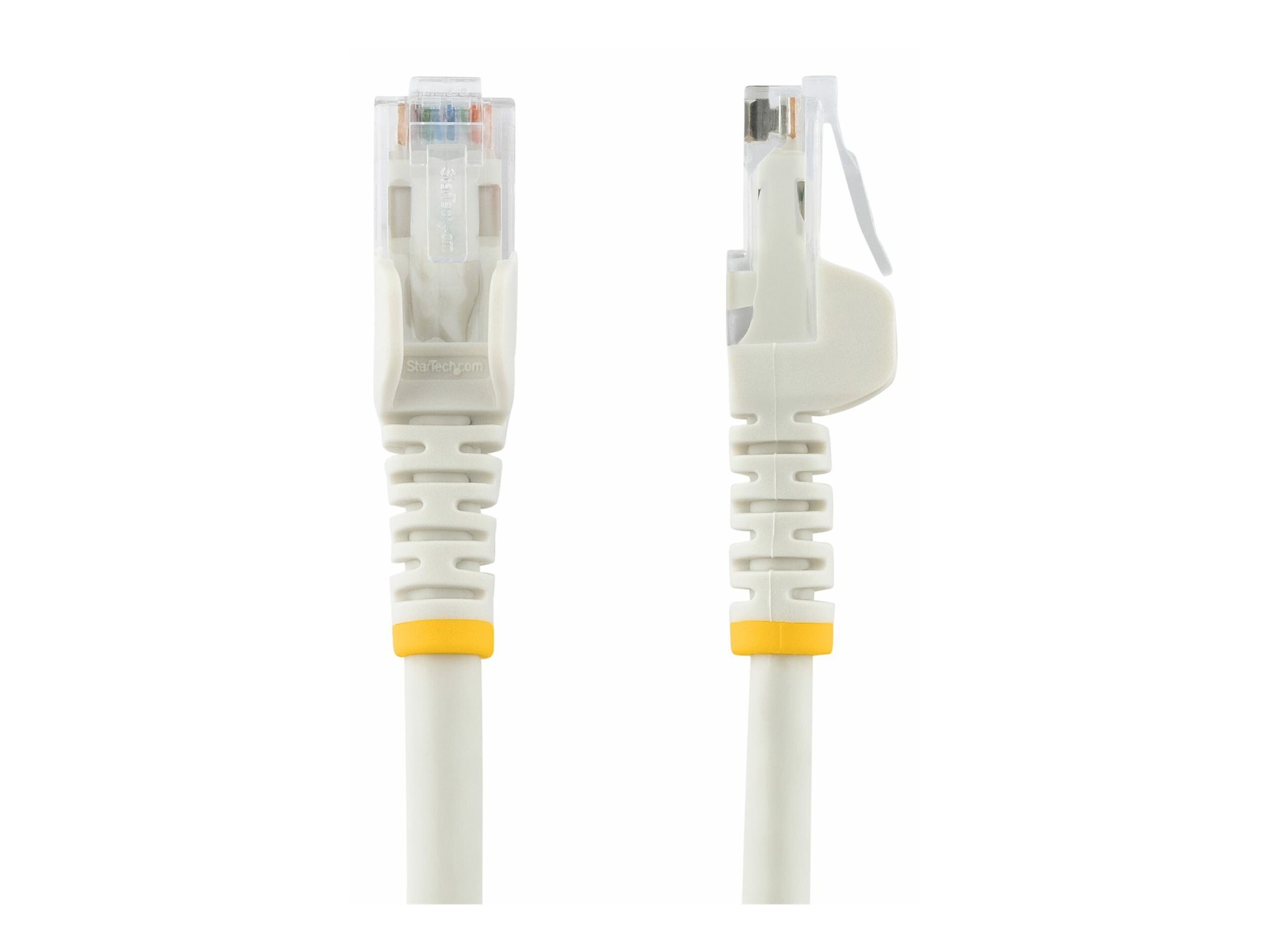 An image of Startech 75ft CAT6 Ethernet Cable, 10 Gigabit Snagless RJ45 650MHz 100W PoE Patch Cord, CAT 6 10GbE UTP Network Cable w/Strain Relief, White, Wiring is UL Certified/TIA - Category 6 - 24AWG (N6PATCH75WH) - patch cable - 22.9 m - white